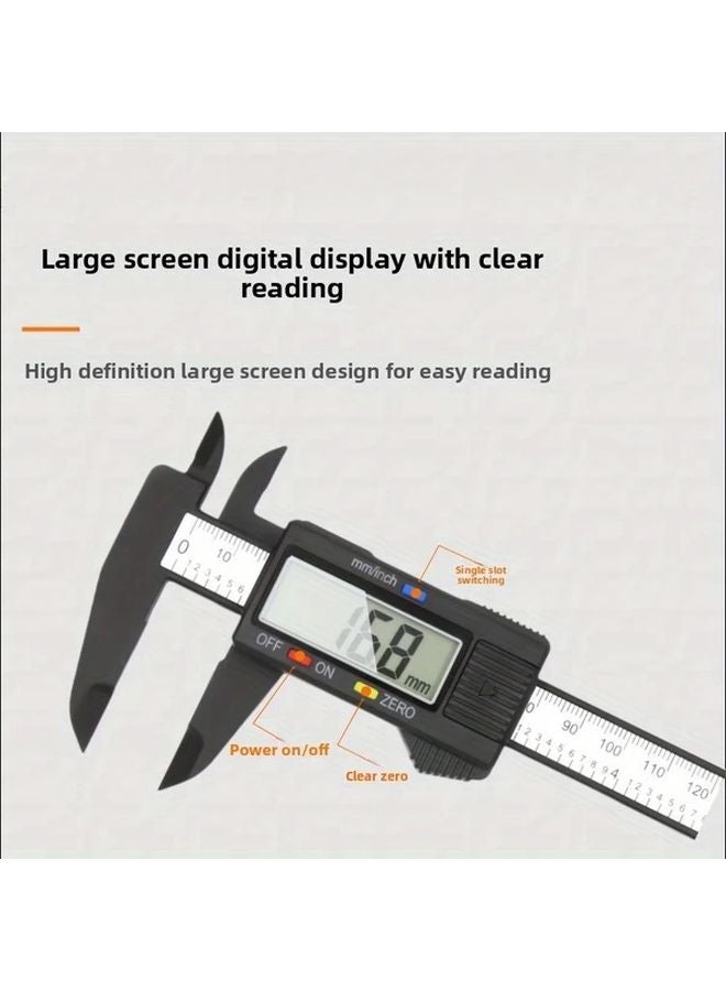 فرجار رقمي أسود مقياس فيرنير إلكتروني بشاشة LCD تحويل بوصة ملليمتر - Image 4